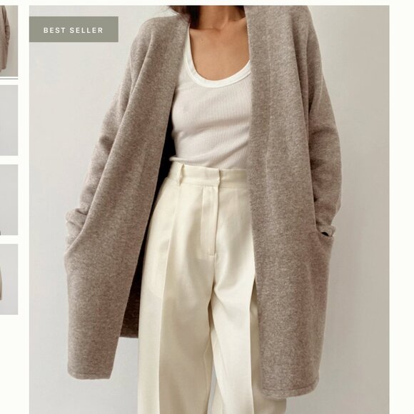 Jenni Kayne Sweater Coat in Oatmeal Brown Medium Size - Picture 1 of 5